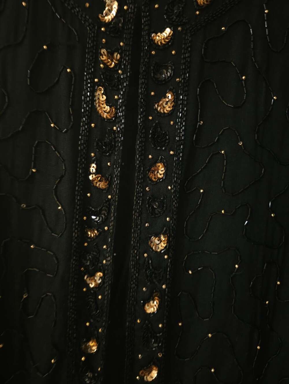 Vintage Black Beaded Long Sleeve Jacket Vintage Size Small